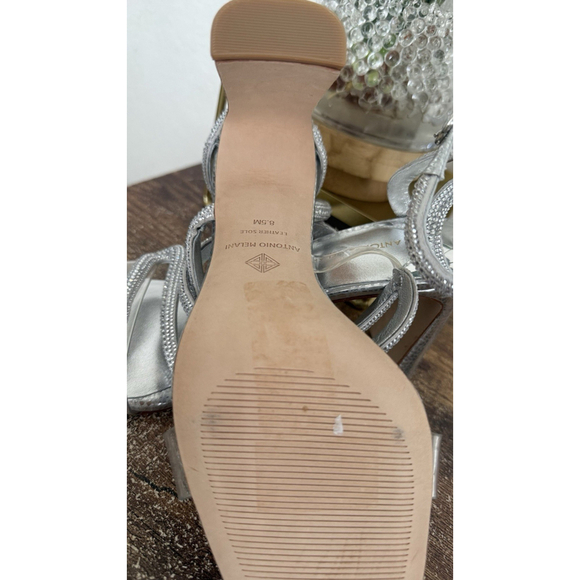 Antonio Melani Women's Silver Strappy Heels Sandals Size 8.5, Gray - Picture 5 of 6